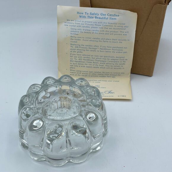 BNIB Princess House Bubble Glass 0486 Vintage Candle Holders Clear Glass Crystal - Picture 3 of 9